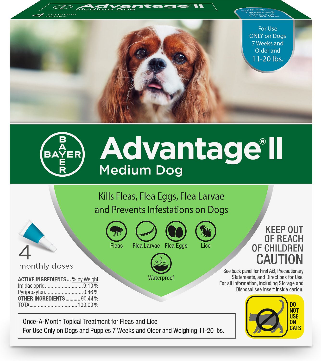 Advantage II For Dogs 11-20 Lbs 4 Pack